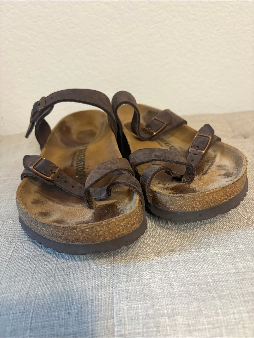 Birkenstock Dark Brown Suede Crisscross Strap Sandals size 40